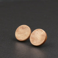 Wood Round Natural Wooden Earrings - Studs -Made in Melbourne-Australia