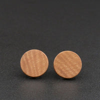 Wood Round Natural Wooden Earrings - Studs -Made in Melbourne-Australia