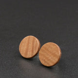 Wood Round Natural Wooden Earrings - Studs -Made in Melbourne-Australia