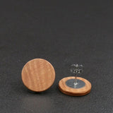 Wood Round Natural Wooden Earrings - Studs -Made in Melbourne-Australia