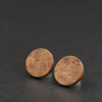 Hazel Wood Round Natural Wooden Earrings - Studs -Made in Melbourne-Australia