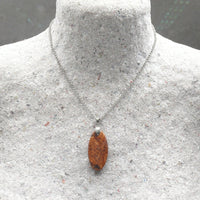 Oval Wooden Natural Pendant made out of Native Australian Cherry Burl- with necklace- made in Melbourne-Australia