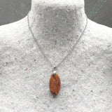 Oval Wooden Natural Pendant made out of Native Australian Cherry Burl- with necklace- made in Melbourne-Australia