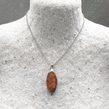 Oval Wooden Natural Pendant made out of Native Australian Cherry Burl- with necklace- made in Melbourne-Australia