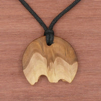 Crescent Moon Wooden Pendant Necklace - Natural Wood Sustainable Eucalyptus Jewellery - Eco friendly - Natural Handmade Native Australia