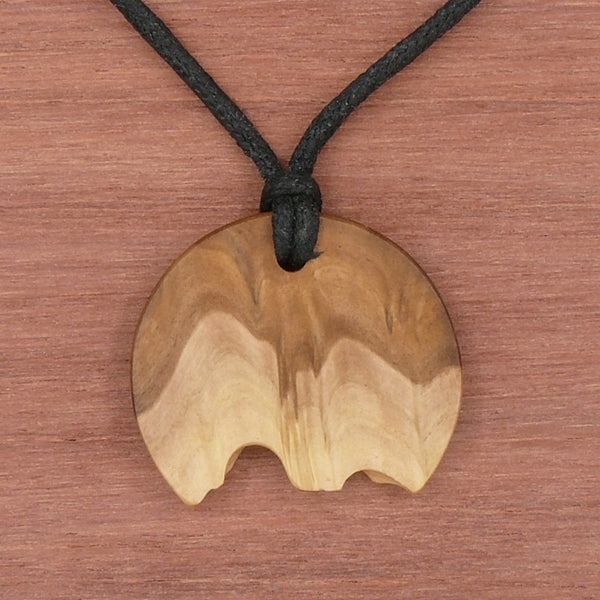 Crescent Moon Wooden Pendant Necklace - Natural Wood Sustainable Eucalyptus Jewellery - Eco friendly - Natural Handmade Native Australia