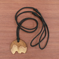 Crescent Moon Wooden Pendant Necklace - Natural Wood Sustainable Eucalyptus Jewellery - Eco friendly - Natural Handmade Native Australia