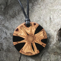 Wooden Round Natural Banksia Pendant with necklace-seed pod-nut-native-made in Melbourne-Australia 