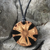 Wooden Round Natural Banksia Pendant with necklace-seed pod-nut-native-made in Melbourne-Australia