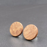 Wood Round Natural Wooden Earrings - Studs -Made in Melbourne-Australia