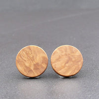 Wood Round Natural Wooden Earrings - Studs -Made in Melbourne-Australia