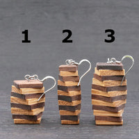 Funky Retro Licorice Allsorts Wooden Natural Earrings - Handmade in Melbourne-Hypoallergenic