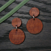 Natural Hoops Wooden Planet Earrings- Round Circles Wood -Natural -Hypoallergenic-Made in Melbourne Australia