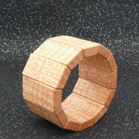 Trapezoid Wooden Bracelet Fiddleback Tasmanian Oak-Made in Melbourne