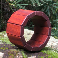 Trapezoid Wooden Bracelet - Red Gum-Made in Melbourne-Australia