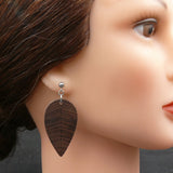 Natural Blackwood Leaf Teardrops -Australian native Wooden earrings for women-made in Melbourne Australia-hypoallergenic