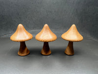 Handcrafted Wooden Mushrooms - Set of 3