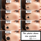 Wooden stud earrings example size guide - studs sizes examples